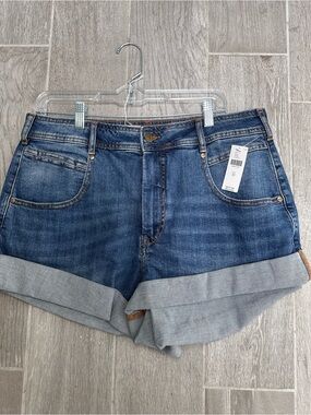 Anthropologie Medium Blue Rolled-Hem Denim Shorts